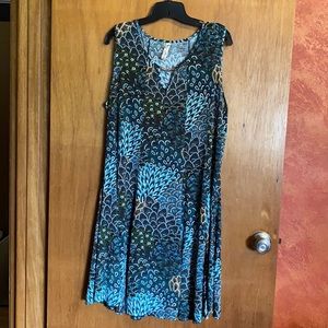 Turquoise paisley pattern knit dress 2x